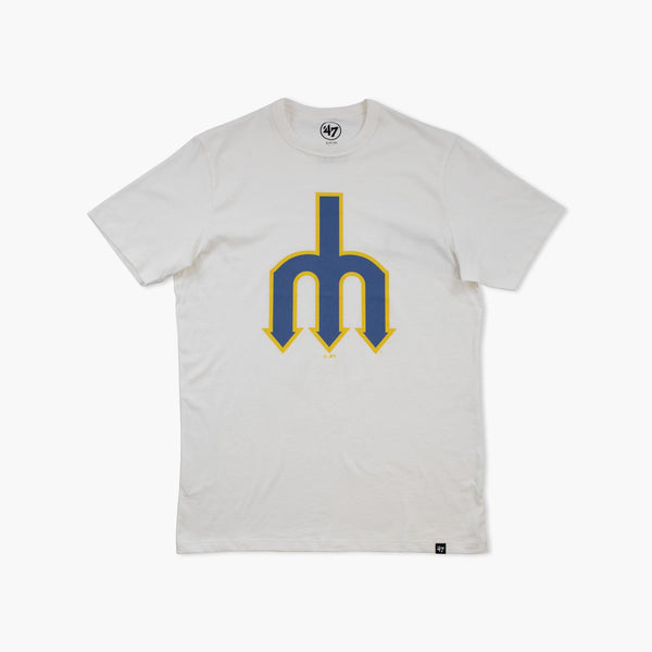 Seattle Mariners Trident Logo White Wash T-Shirt