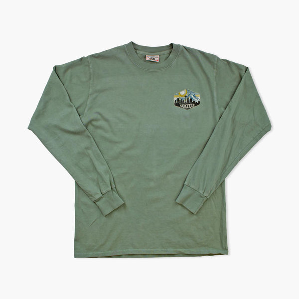 Pushed Back Pea Seattle Long Sleeve T-Shirt