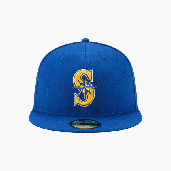 Seattle Mariners Royal 2025 Postseason Side Patch Fitted Hat
