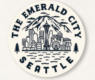 Emerald City Line Art Sticker