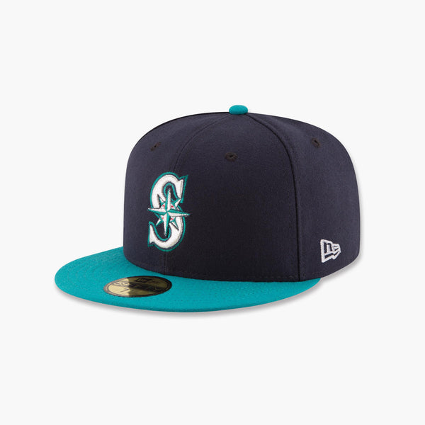Seattle Mariners Navy/Teal Two-Tone 2025 Postseason Side Patch Fitted Hat