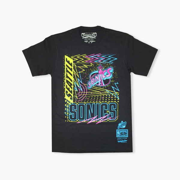 Seattle SuperSonics Neon Black Premium T-Shirt