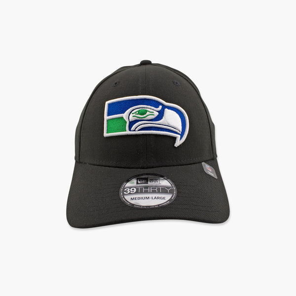Seattle Seahawks Throwback Logo Black Stretch Fit Hat