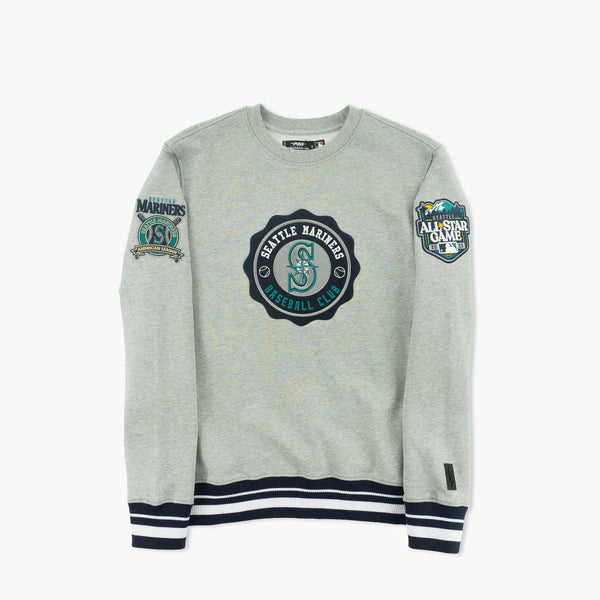 Seattle Mariners Heather Grey Crest Crewneck