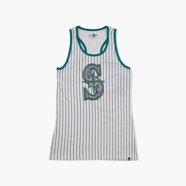 Seattle Mariners Women's Pinstripe Sparkle Tanktop