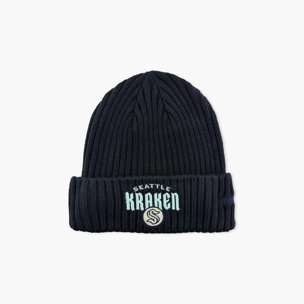 Seattle Kraken Retro Varsity Midnight Navy Beanie