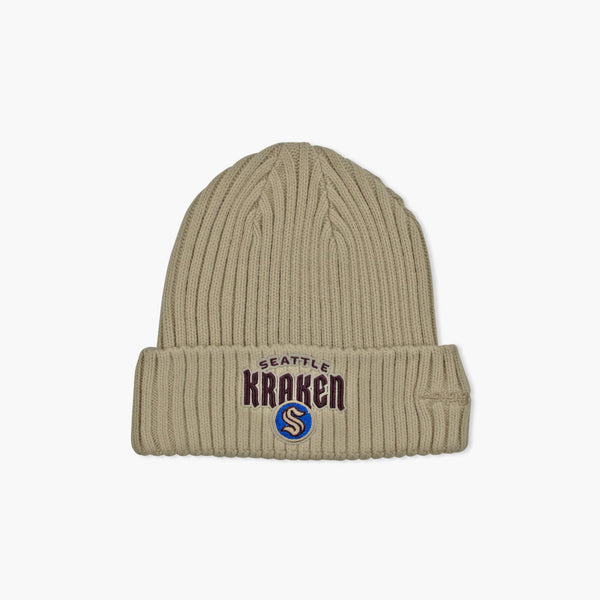 Seattle Kraken Retro Varsity Taupe Beanie