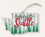 Seattle Glitter Wood Ornament
