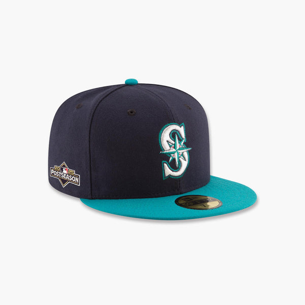 Seattle Mariners Navy/Teal Two-Tone 2025 Postseason Side Patch Fitted Hat