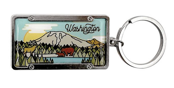 Washington State Into the Woods Keychain