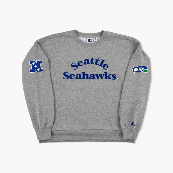 Seattle Seahawks Women's Starter Retro Grey Crewneck