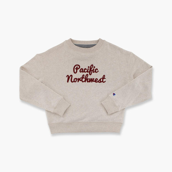 Pacific Northwest Applique Pebblestone Triumph Womens Crewneck