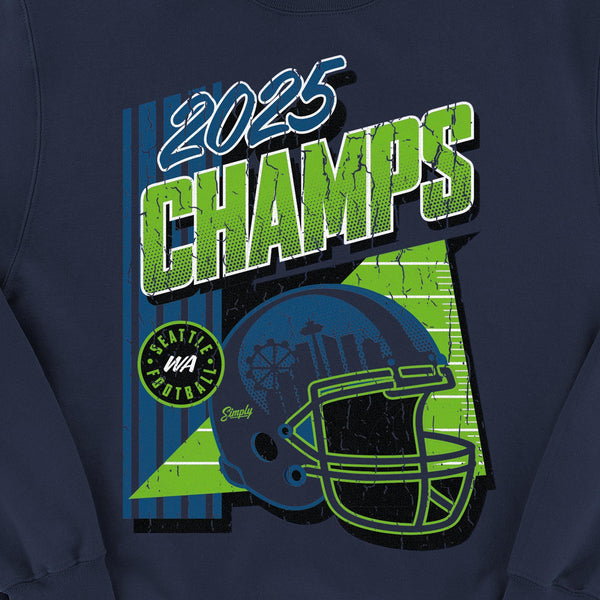 Gridiron Glory 2025 Champs Navy Crewneck