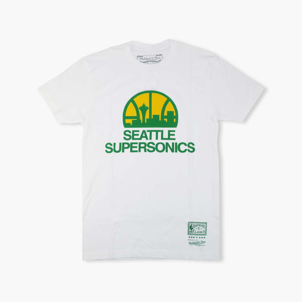 Seattle SuperSonics White Skyline Logo Premium T-Shirt