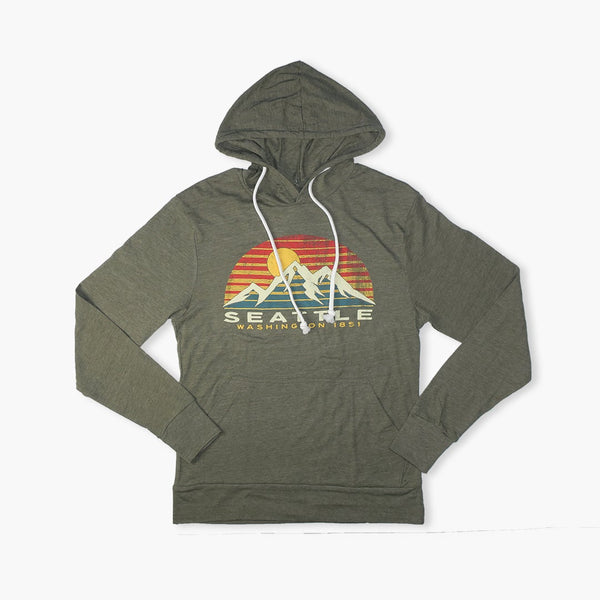 Enervation Mountains Green Lightweight Hoodie