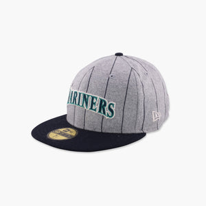 Seattle Mariners Heather Pinstripe Wool Fitted Hat