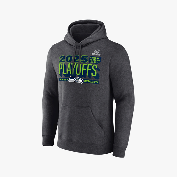 Seattle Seahawks Playoff Participant 2025 Charcoal Heather Hoodie
