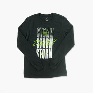 Seattle Storm Women's Neon Black Script Long Sleeve T-Shirt