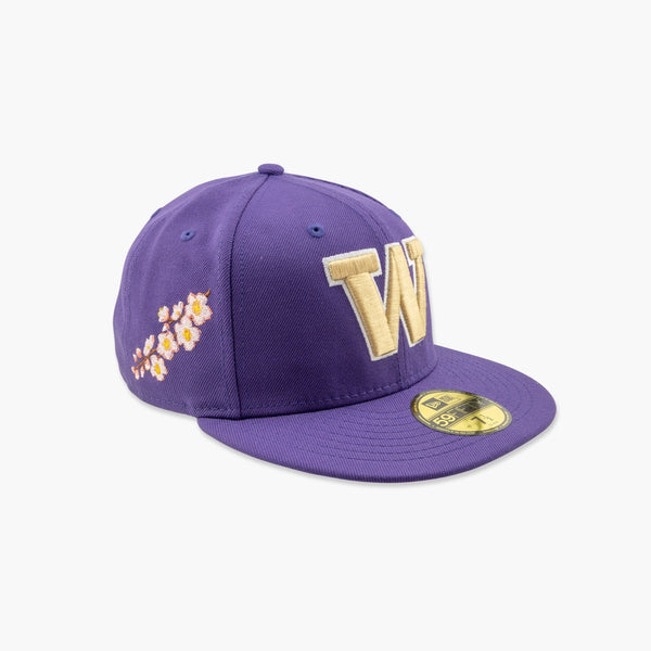 Washington Huskies Primary Logo Cherry Blossom Side Patch Fitted Hat