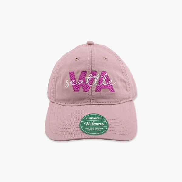 Overlap Dusty Rose Seattle Womens Adjustable Hat