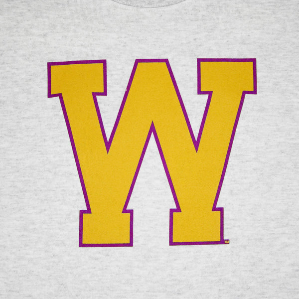 Washington Huskies Ash Grey Retro "W" Women's Crewneck