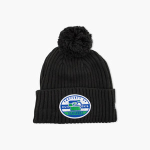 Seattle Seahawks Black Throwback Property Cuff Pom Beanie