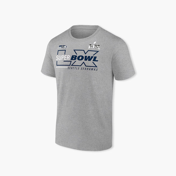 Seattle Seahawks Fanatics Super Bowl LX Roster T-Shirt - Heather Gray