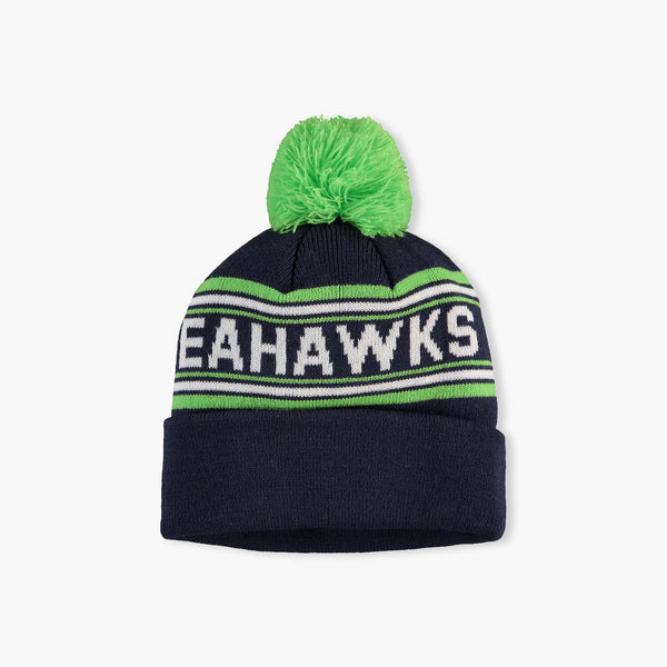 Seattle Seahawks Youth Jacquard Cuff Pom Beanie