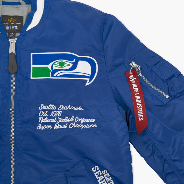 Seattle Seahawks Throwback Alpha Industries Bomber Jacket