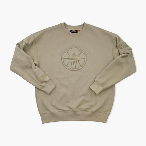 Seattle Storm Taupe Embroidered Crewneck