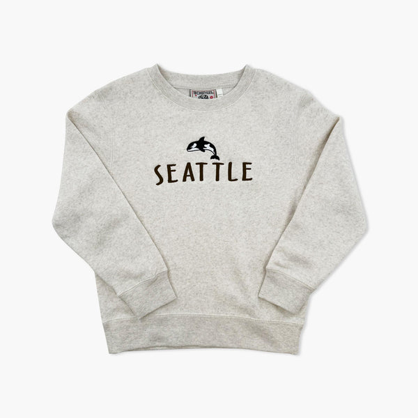 Whale Hello Oatmeal Seattle Youth Crewneck