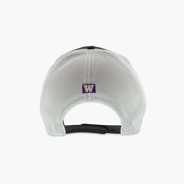 Washington Huskies Black Downburst Mesh Hitch Snapback