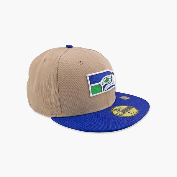 Seattle Seahawks Khaki/Royal Throwback Fitted Hat