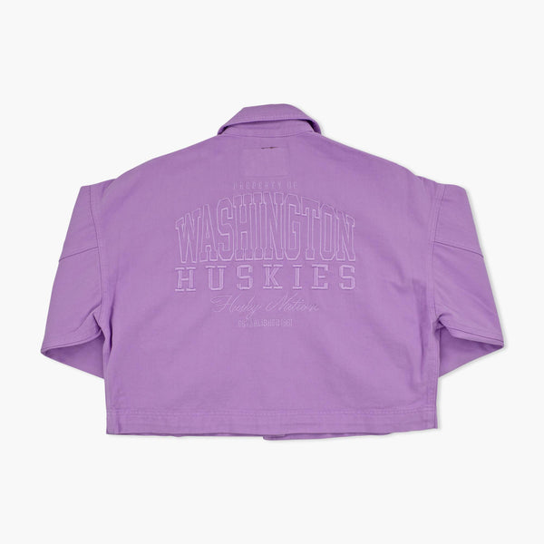 Washington Huskies Women's Lavender Embroidered Canvas Jacket