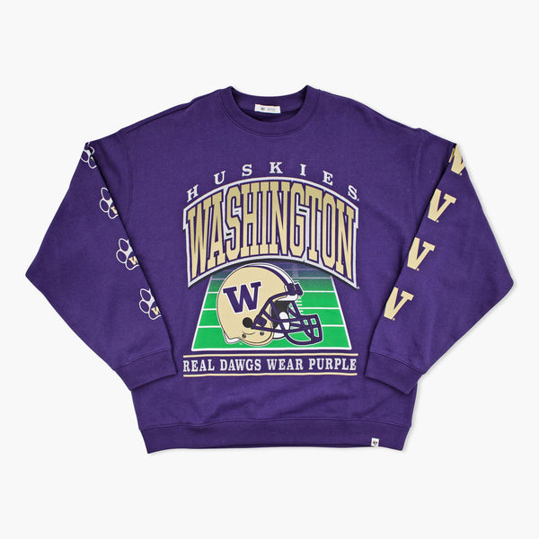Washington Huskies Women's Go Big Glitter Oversized Crewneck