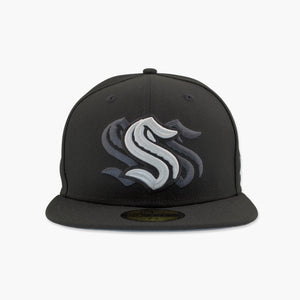 Seattle Kraken Triple Hit Black Fitted Hat
