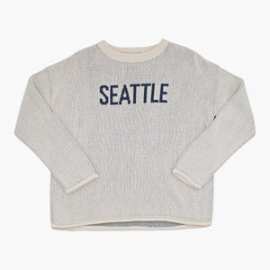 Seattle Women's Town Pride Natural/Jean Boxy Wool Sweater