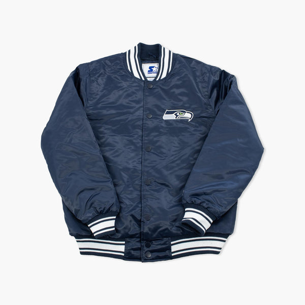 Seattle Seahawks Navy Starter Lightweight Satin Jacket