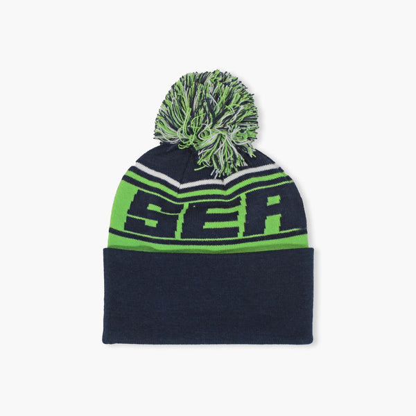 Seattle Seahawks Light Navy Stylus Cuff Pom Beanie