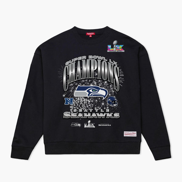 Seattle Seahawks Super Bowl LX Champions Celebration Women's Boxy Crewneck