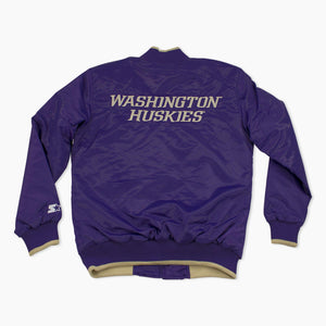 Washington Huskies Starter Striped Lightweight Satin Jacket