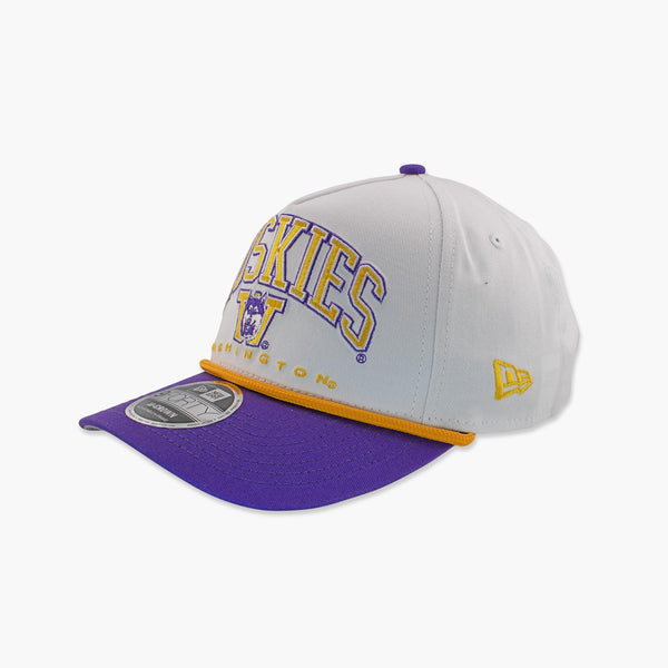 Washington Huskies White Throwback Arched Snapback