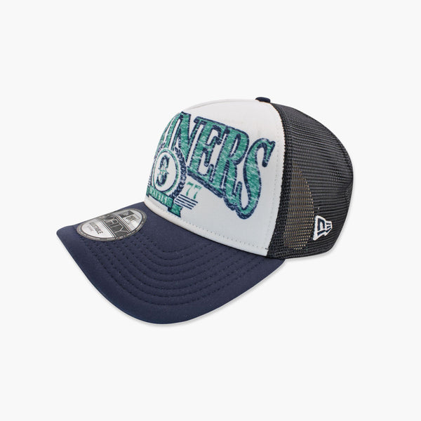 Seattle Mariners Primary Logo Distressed Trucker Hat