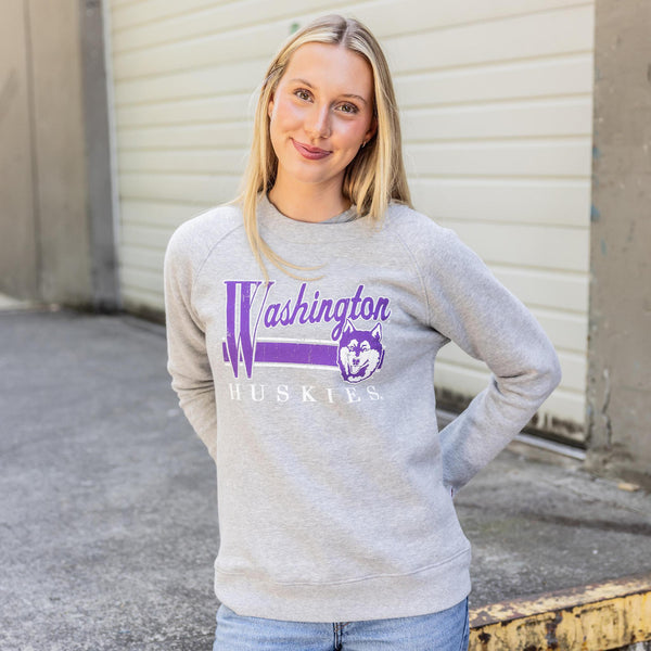 Washington Huskies Women's Sloping Script Crewneck