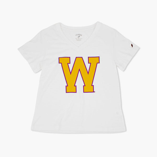 Washington Huskies White Retro Logo Women's T-Shirt