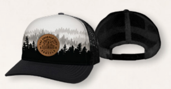 Emerald City Line Art Sublimated Trucker Hat