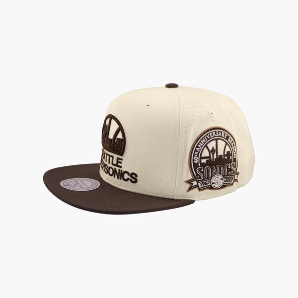 Seattle SuperSonics Cream/Brown 40th Anniversary Fashion Snapback