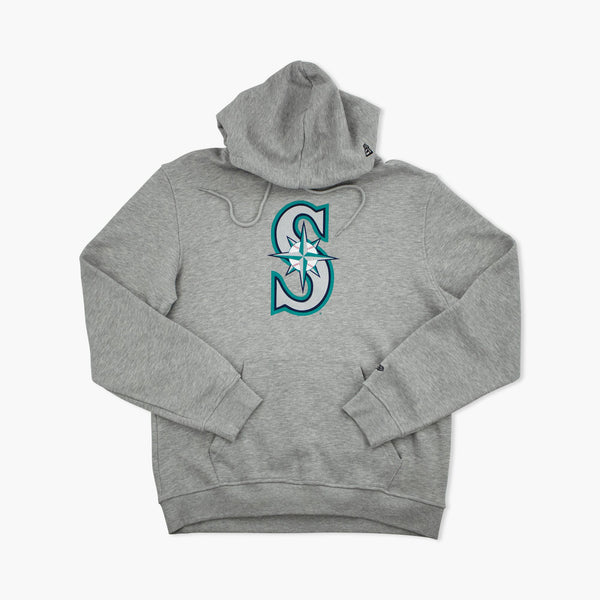 Seattle Mariners Heather Grey Primary Logo Hoodie