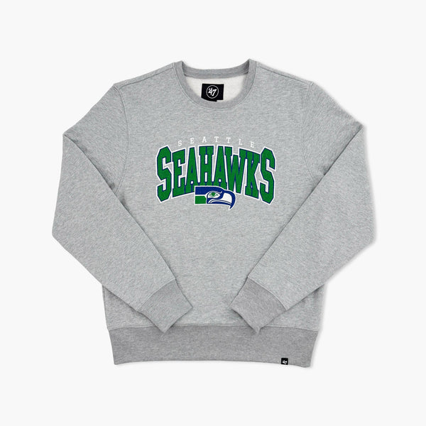 Seattle Seahawks Historic Varsity Block Grey Crewneck