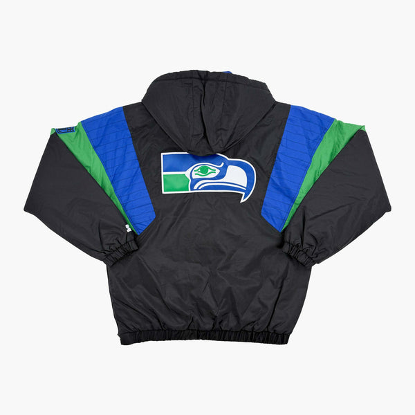 Seattle Seahawks Black Breakaway Pullover Crinkle Nylon Starter Jacket